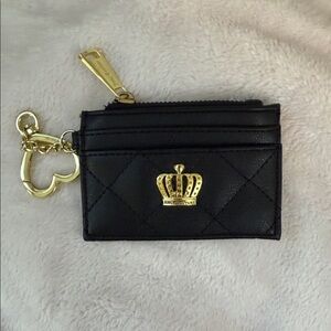 Juicy Couture Black Card Holder with Gold Heart Charm